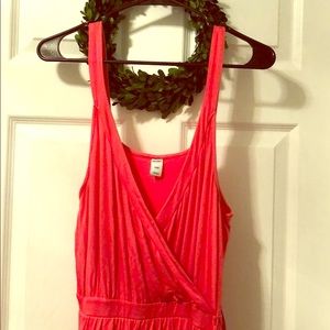 Coral Old Navy faux wrap dress